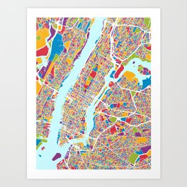 new york city street map art print