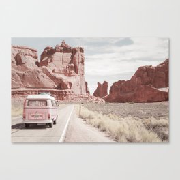 Pastel Pink Van Grand National Park Canvas Print