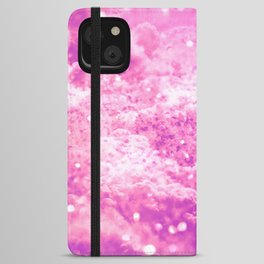 Abstract pink lilac purple white glitter clouds iPhone Wallet Case