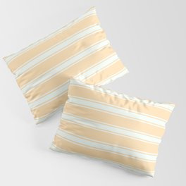 [ Thumbnail: Tan and Mint Cream Colored Lined Pattern Pillow Sham ]
