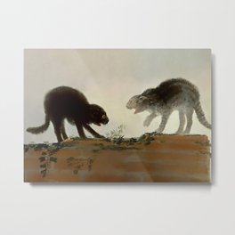 “Two Cats Fighting” by Francisco Goya Metal Print | Howl, Painting, Classicartist, Feline, Hissing, Scratch, Cats, Yowl, Battle, Fighting 