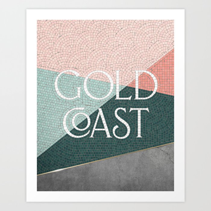 Gold Coast (Green) Art Print