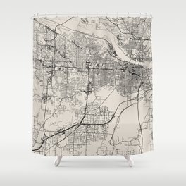 USA, Little Rock city map Shower Curtain