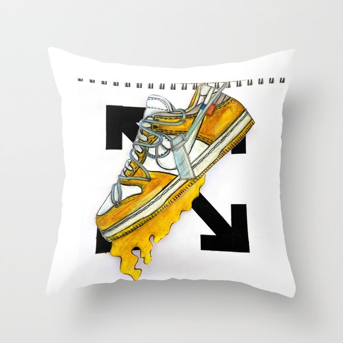 Yellow Dunk Drawing Throw Pillow