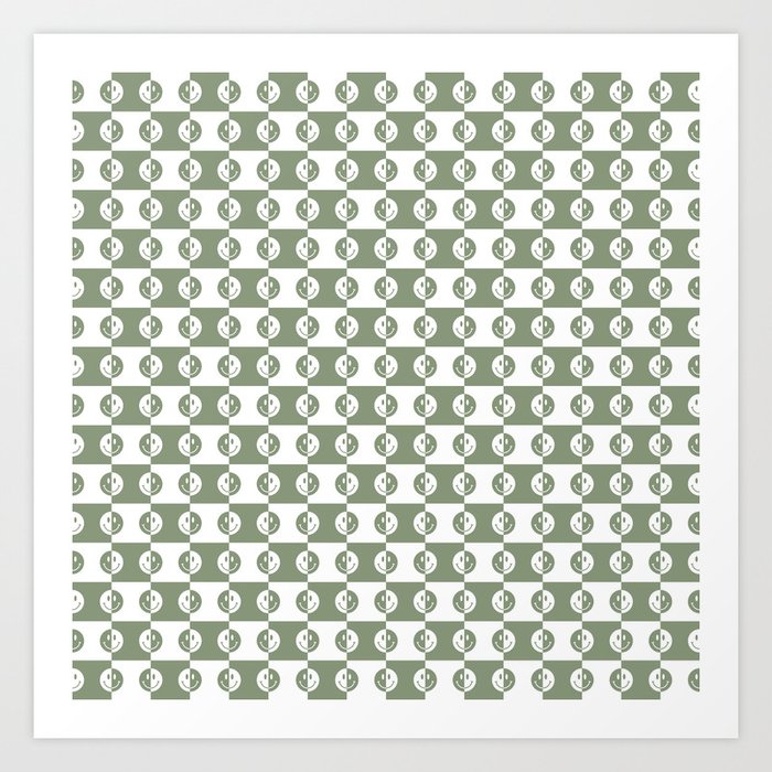 Sage Checkers Fabric, Wallpaper and Home Decor