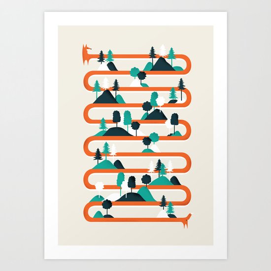 Foxy stripes Art Print