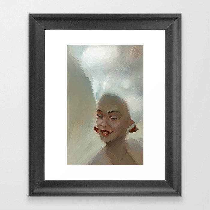 In the clouds Framed Art Print