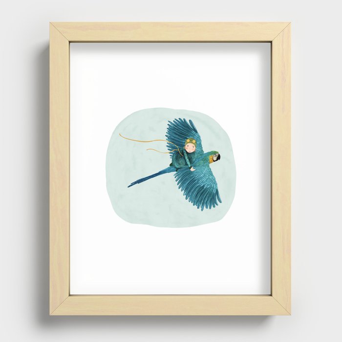 Macaw flyer Recessed Framed Print