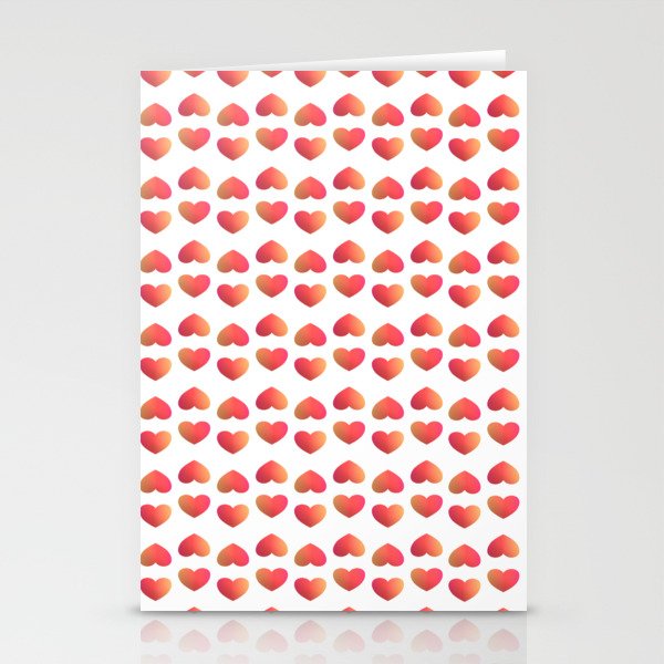 3D Gradient Heart Shape Seamless Pattern Stationery Cards