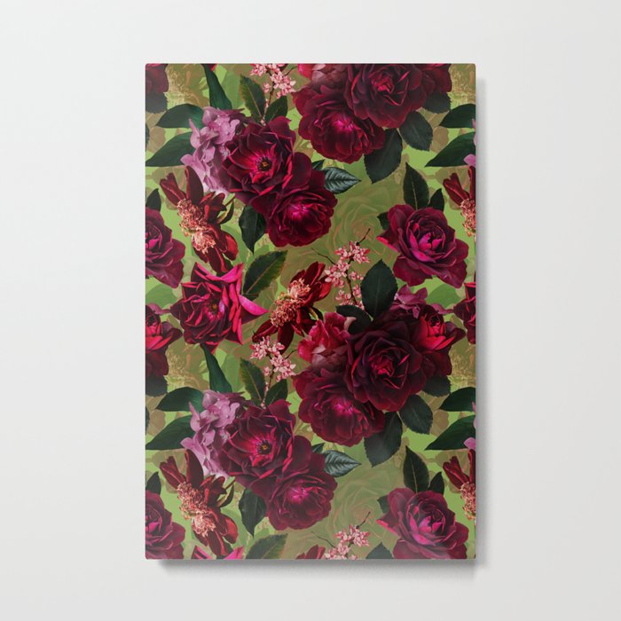 Vintage & Shabby Chic - Botanical Roses Summer Garden   Metal Print