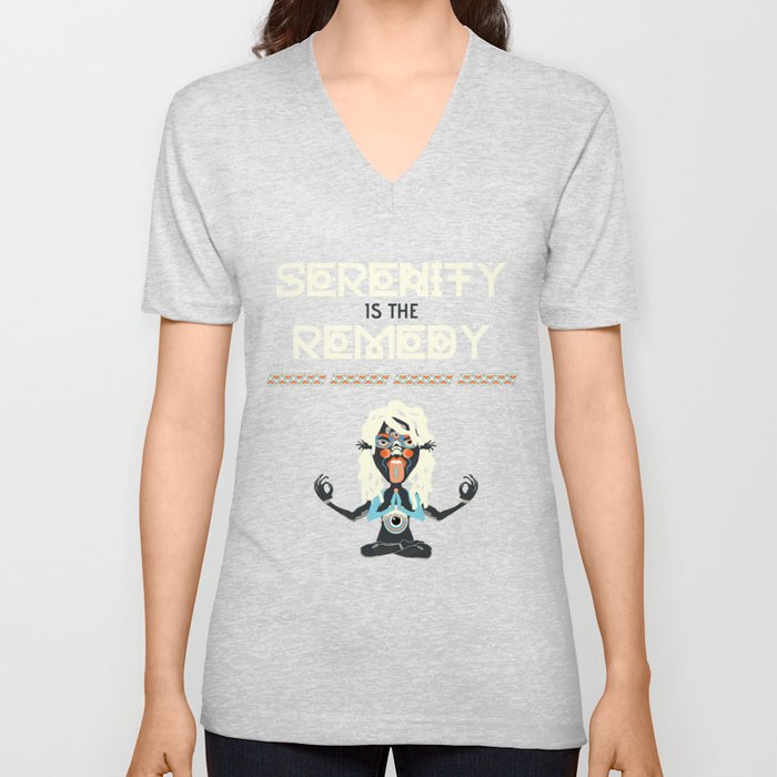 Serenity is the Remedy V Neck T Shirt