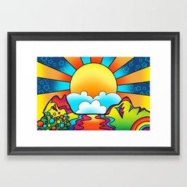 sunset - peter max inspired Framed Art Print