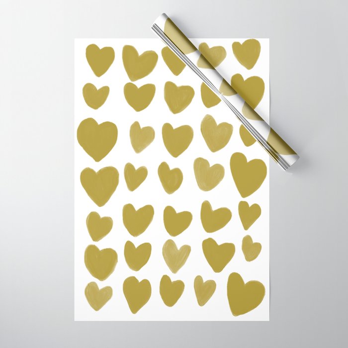 JOYFUL HEART Infinite Hearts Gold Wrapping Paper