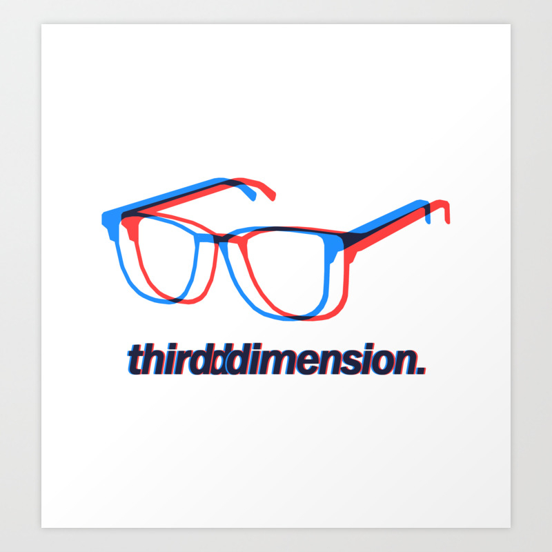 Third Dimension Red And Blue 3d Art Print By Lukasarts Society6