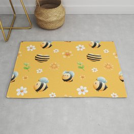 Buzzy Bee In Mellow Yellow Rug