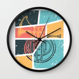 French Horn Retro Funny print French Horn Player Gift Wall Clock