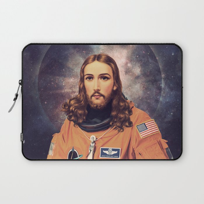 Jesus "Space Age" Christ - A Holy Astronaut Laptop Sleeve