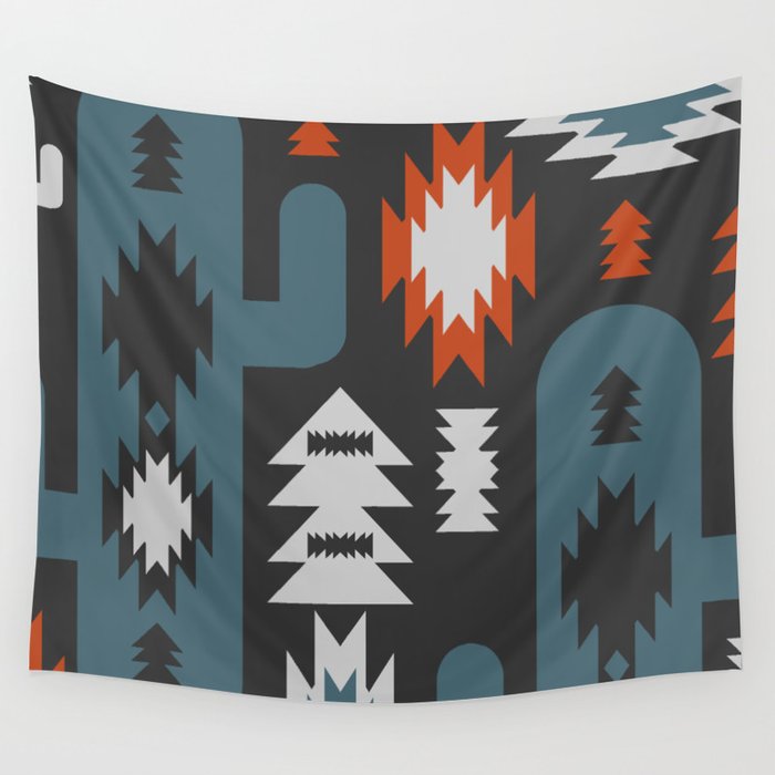 Tribal cacti Wall Tapestry