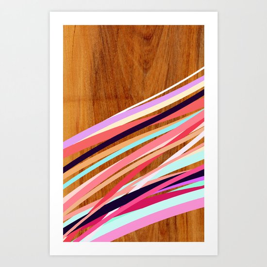 Wooden Waves Coral Art Print