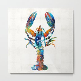 Colorful Lobster Art by Sharon Cummings Metal Print | Beach, Kitchenart, Lobster, Gourmet, Beachy, Painting, Coastalliving, Gift, Biologyteacher, Nature 