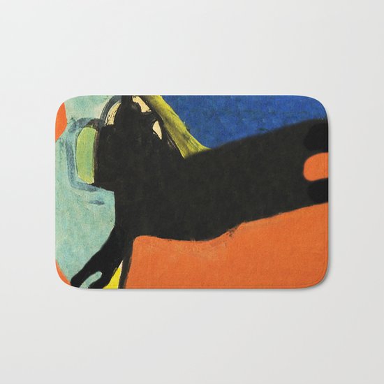 Black Dog and Green Ball Bath Mat