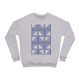 Contemporary Blue Grey Zig-Zag Arrows Crewneck Sweatshirt