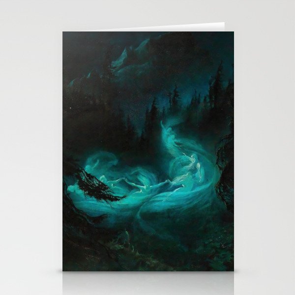 The Fairy Dance Painting - Karl Wilhelm Diefenbach Stationery Cards
