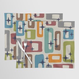 Retro Mid Century Modern Abstract Pattern 224 Atomic Googie Placemat