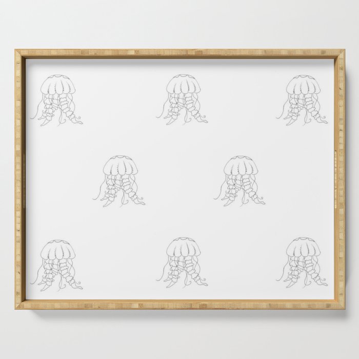 Jellyfish Outline Pattern - Under the Sea Collection Serving Tray