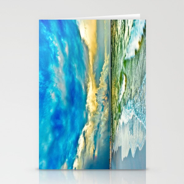 Blue Grean Fine Art Print Painted Seascape Stationery Cards