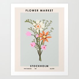 Flower Market. Stockholm Art Print