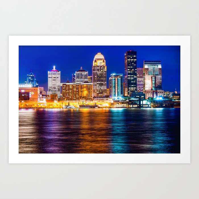 Louisville KY Skyline at Dusk Art Print by Gregory Ballos Fine Art