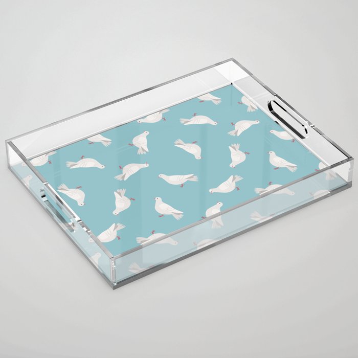 Doves Pattern Acrylic Tray