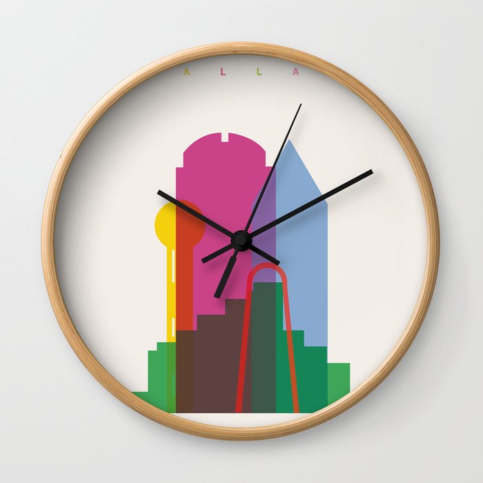 Shapes of Dallas. Accurate to scale. Wall Clock