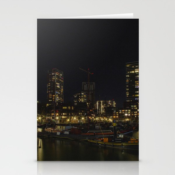 Rotterdam by night Old Harbour Stationery Cards