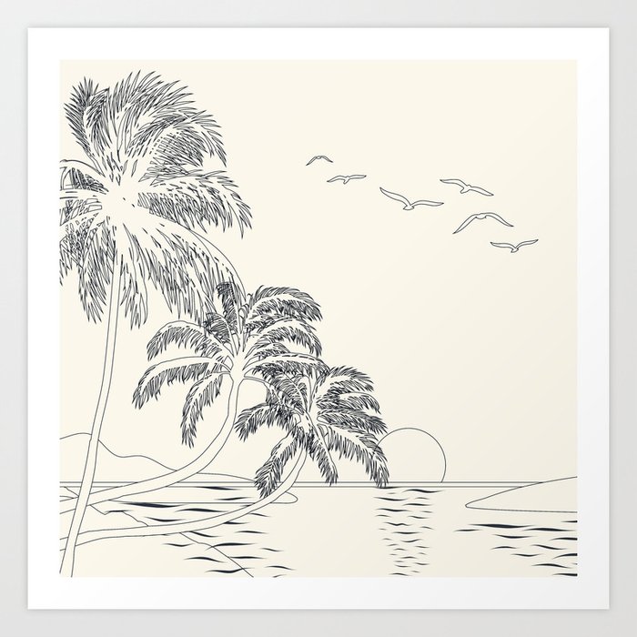Beach Linescape Art Print