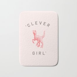 Clever Girl Badematte | Jurassic, University, Message, Trex, Pink, Quote, Wild, Graphicdesign, Vintage, Dinosaur 