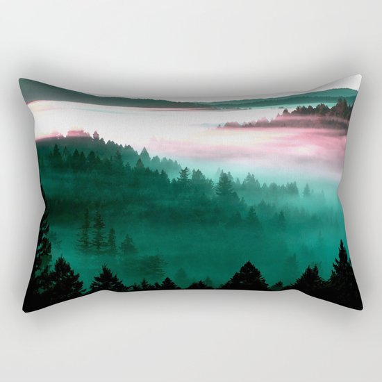 Misty Mountains Morning : Magenta Mauve Teal Rectangular Pillow