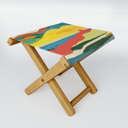 Setting Sun above the abstract hills Folding Stool
