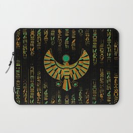 Egyptian Horus Falcon gold and color crystal Laptop Sleeve