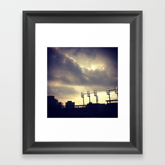 Baseball Night Framed Art Print