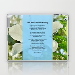 The White Flower Pairing Poem Laptop Skin