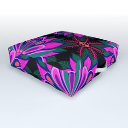 Tropical Christmas Poinsettia Non-traditional Pattern Outdoor Floor Cushion