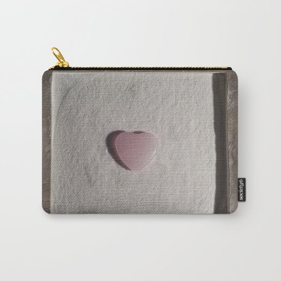 Rose Quartz heart in a zen garden Carry-All Pouch