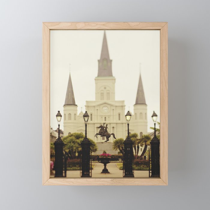 New Orleans Looking Through Jackson Square Framed Mini Art Print