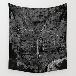 Las Vegas Black Map Wall Tapestry
