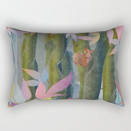 Autumn by a Waterfall Rectangular Pillow