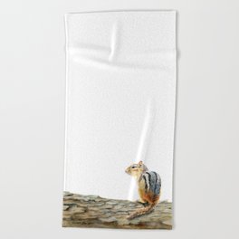 Little Chip - a painting of a Chipmunk by Teresa Thompson Beach Towel
