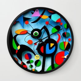 The Garden by Miro Wall Clock