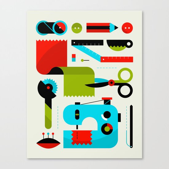 Sewing Kit Canvas Print